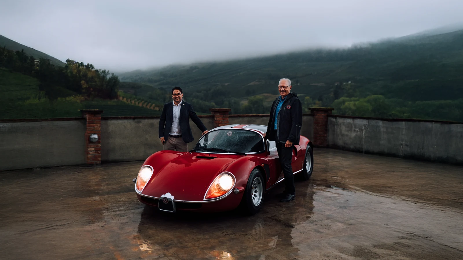 2022 Jewelry MAT Paolo and Riccardo Garella with a 33 Stradale