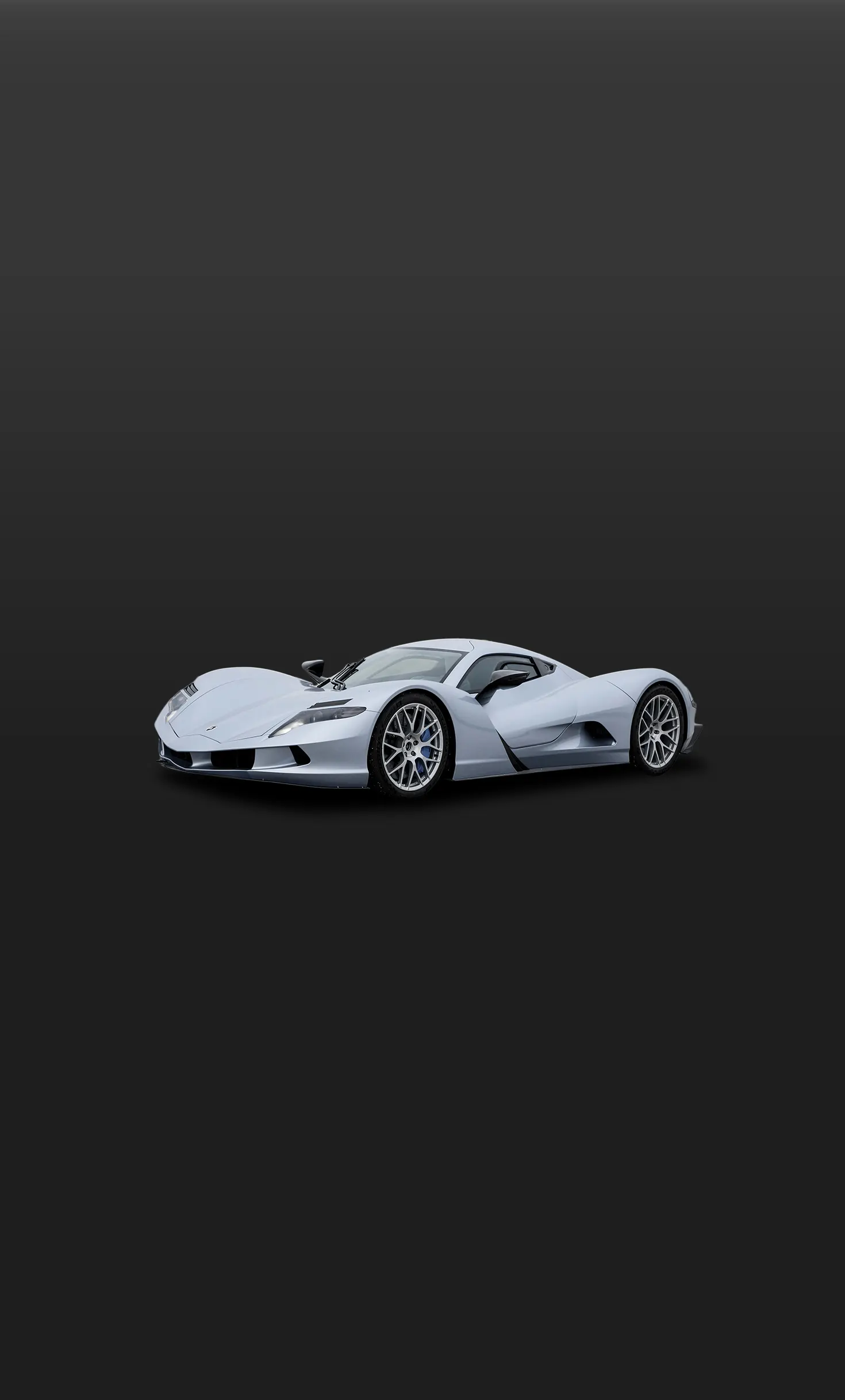 Lateral side view of the Aspark Owl against a dark gradient background