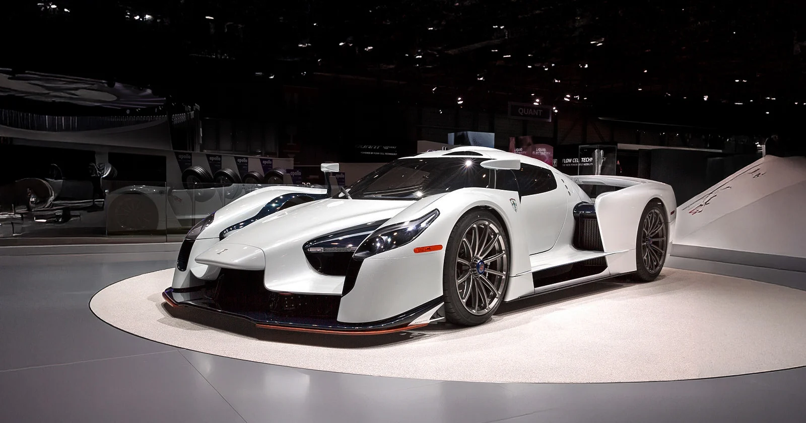 SCG003S – Displayed on a Raised Platform at an Auto Show | Manifattura Automobili Torino